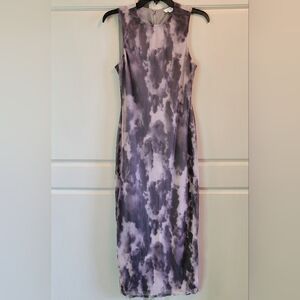 Buckle Le Lis White Gray Tie Dye Mesh Midi Tank Dress